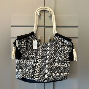 NWT Geometric Cotton Tote Bag